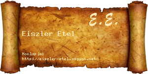 Eiszler Etel névjegykártya